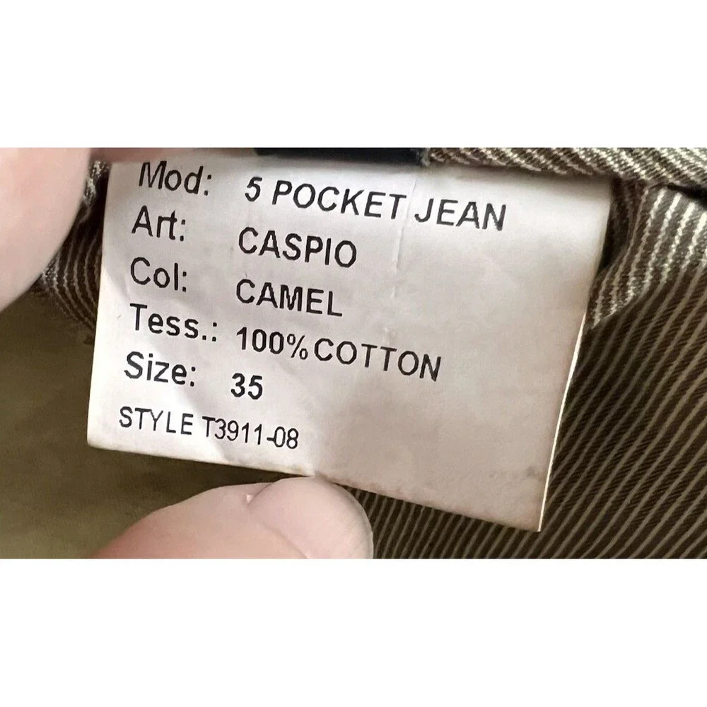 Scott Barber Caspio Five Pocket Jean Cut Corduroy Pants‎ 35 Camel Color